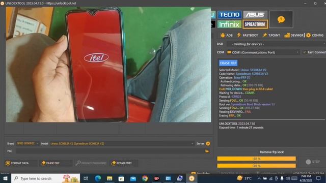 itel vision 1 L6005 frp unlock by unlock tool | itel L6005 frp google account Remove latest verson