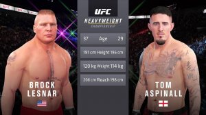 Брок Леснар против Тома Аспинелла Полный бой - UFC 4