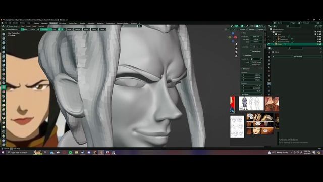Attempting to sculpt AZULA in Blender смотреть онлайн