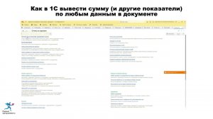 Как в 1С вывести сумму (и другие показатели) по любым данным в документе