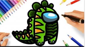 КАК НАРИСОВАТЬ ДИНОЗАВРА  AMONG US |  AMONG US СКИН