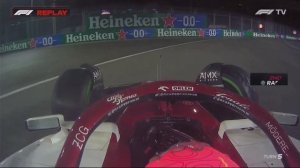 Latifi Squeezes Zhou Guanyu Into The Wall | Singapore GP - 2022 F1