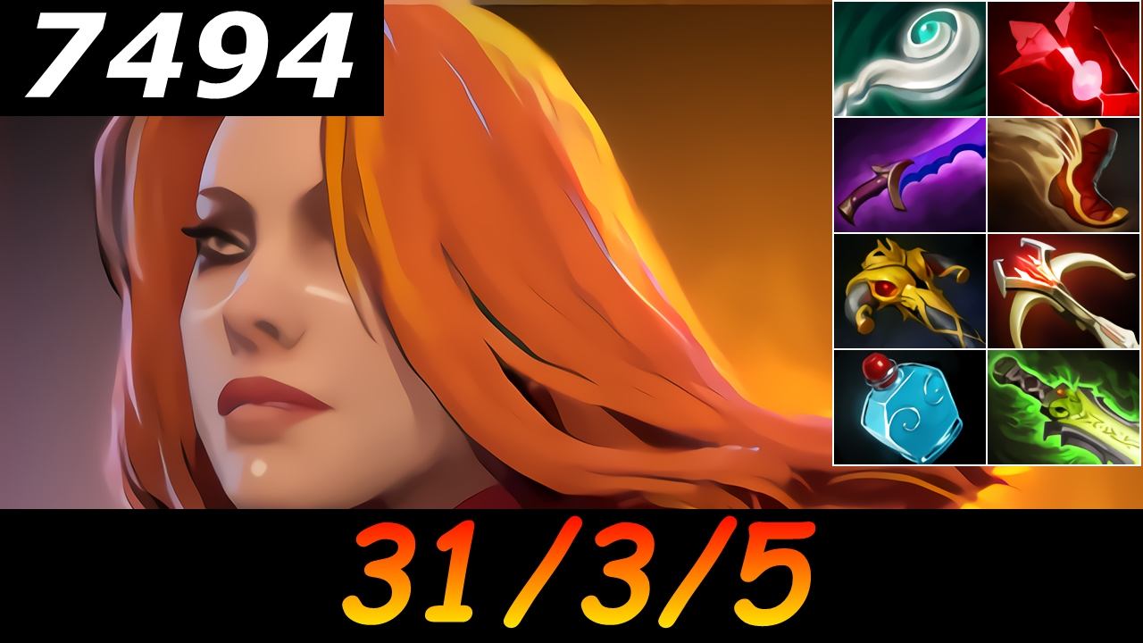 Dota 2 Lina 7494 MMR 31/3/5 (Kills/Deaths/Assists) Ranked Full Gameplay смотреть онлайн