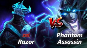 zai offlane Razor vs Phantom Assassin/Snapfire | First 10 minutes