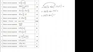 Найти значение тригонометрического выражения, под номером 14