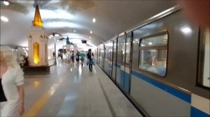 Электропоезд 81-740/741.4 "Русич" №03 на станции метро Крёмлёвская , Центральная линия.