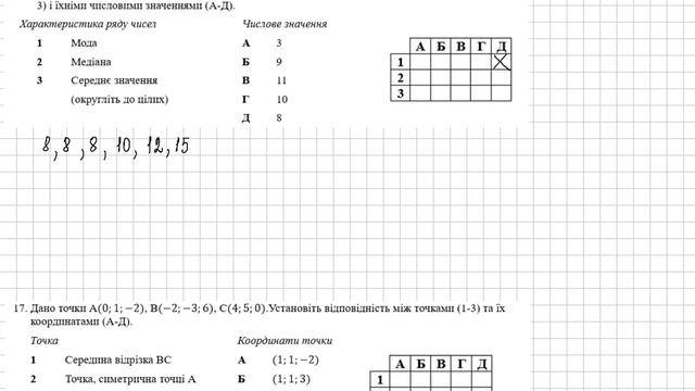 Тренувальний тест 9 (НМТ з матемтики)