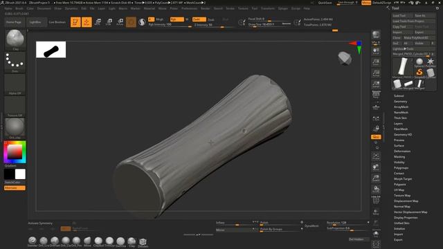 Zbrush, Substance Painter   Stylized Firewood, Log