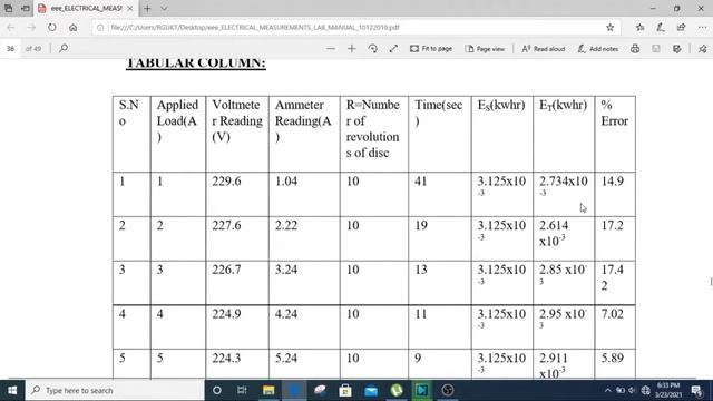 10 CALIBRATION OF SINGLE PHASE ENERGY METER