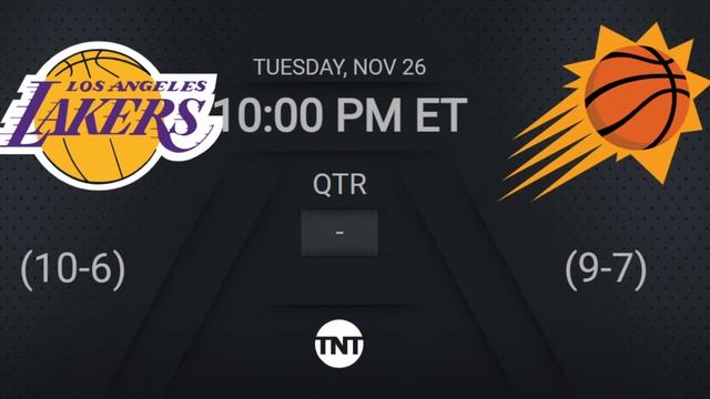 Los Angeles Lakers @ Phoenix Suns | #EmiratesNBACup on TNT Live Scoreboard