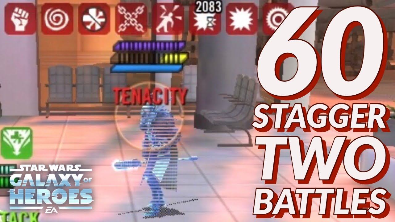 Galactic Conquest Sector 3 Hard - Reeling Blow - Over 60 Stagger From Two Battles  SWGoH