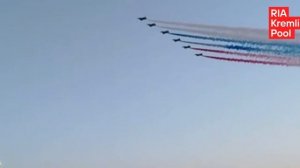 Казахстан торжественно встречает Владимира Путина.