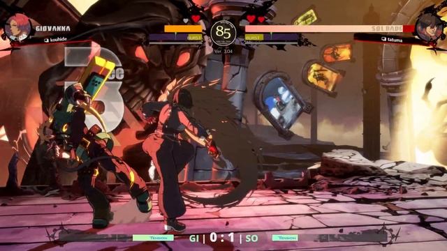 GGST ▰ Tatuma (Sol) vs Kouhide (Giovanna). High Level Gameplay