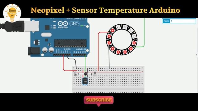 Neopixel + Sensor Temperature Arduino  | #Arduino #LabView #Electronics circuits #circuits