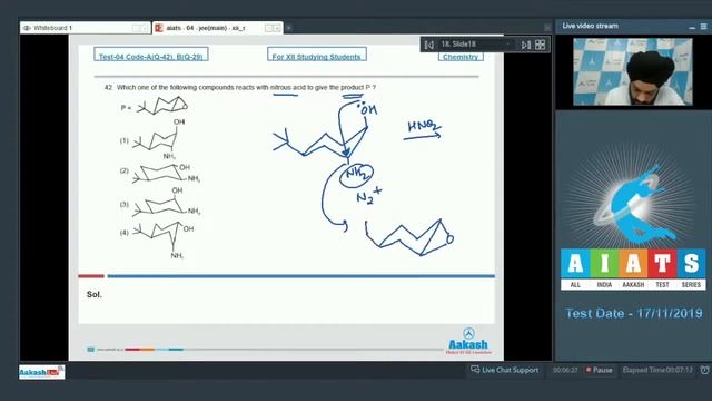 AIATS TEST 04 Code A B For XII Studying Students CHEMISTRY JEE Main 2020 Q41 to 45 смотреть онлайн