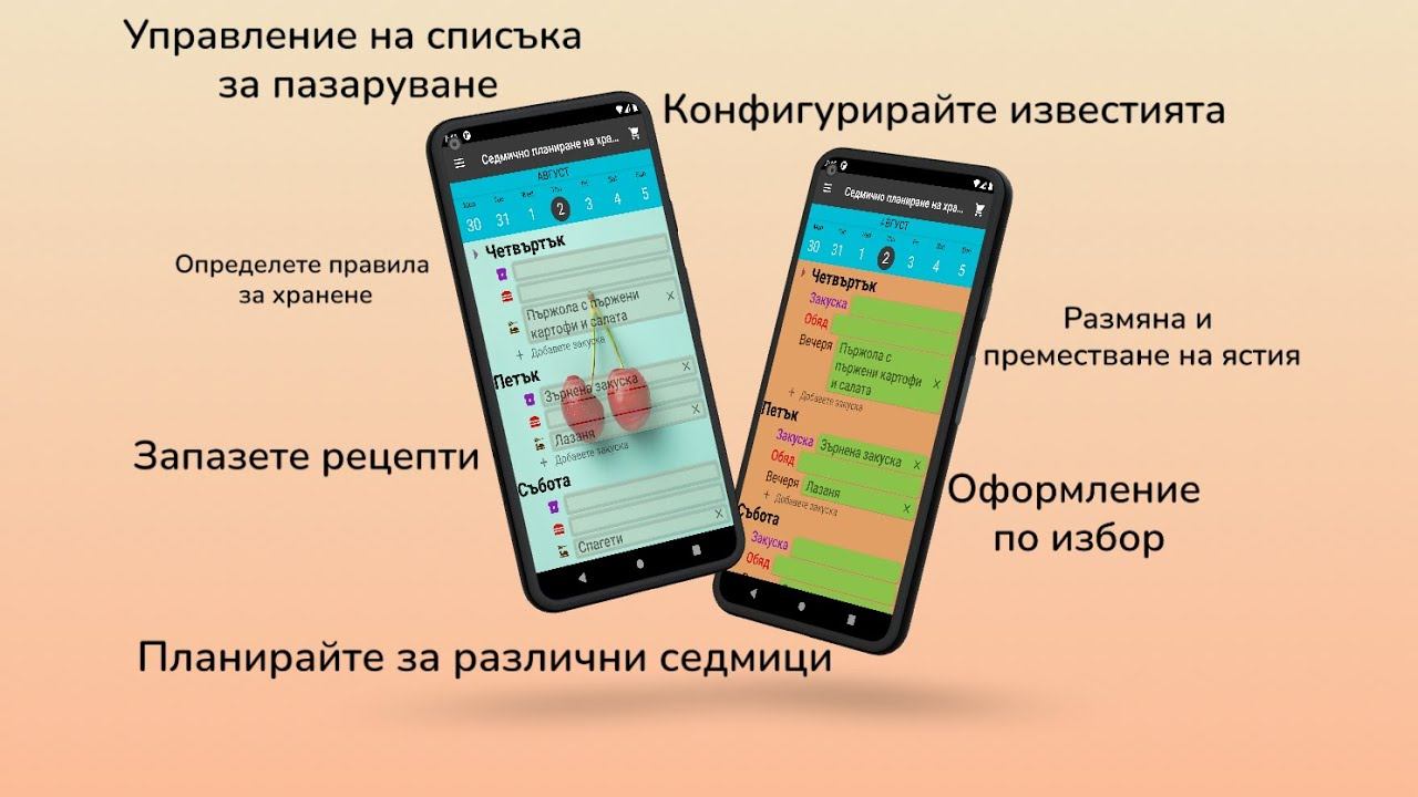 Седмичен план за хранене и списък за пазаруване - Android App смотреть онлайн