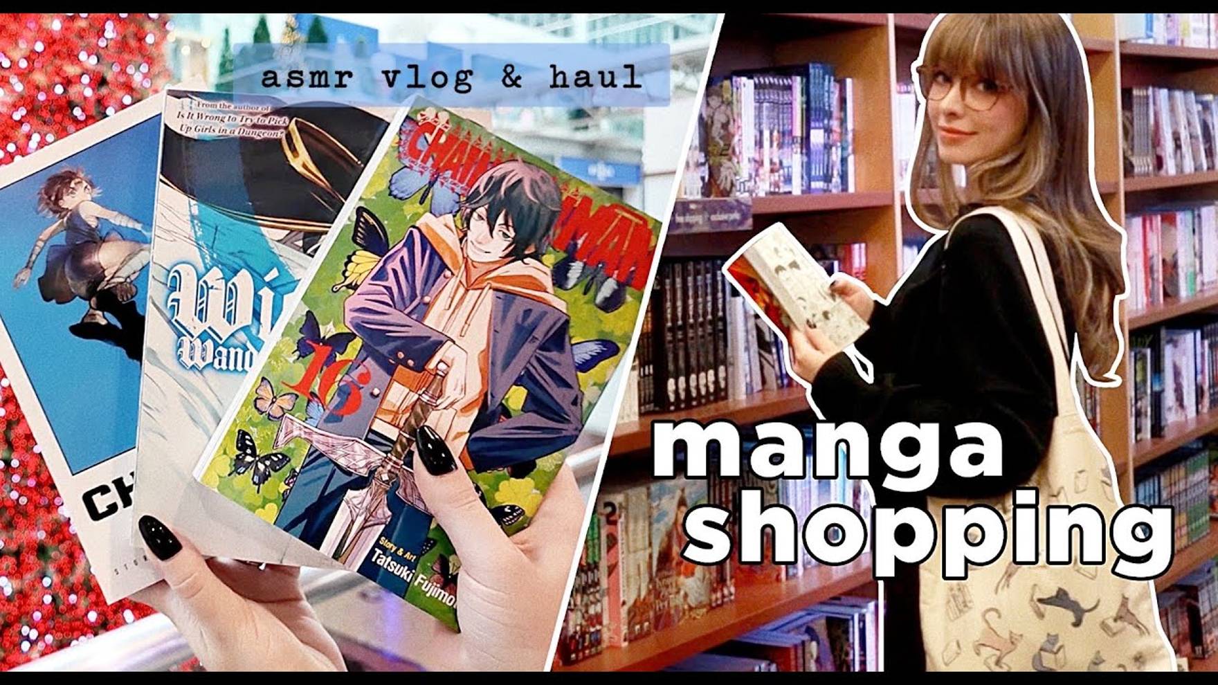 [Rainessa ASMR] 📚 Manga Shopping & Haul at Christmas Time! 🌲 Close Whispers & Holiday Music