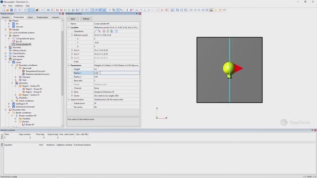 FlowVision Tutorial: Lamp with radiation and heating