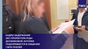 Кадры задержания экс-проректора РУДН Должиковой, которая подозревается в хищении 1 млн рублей