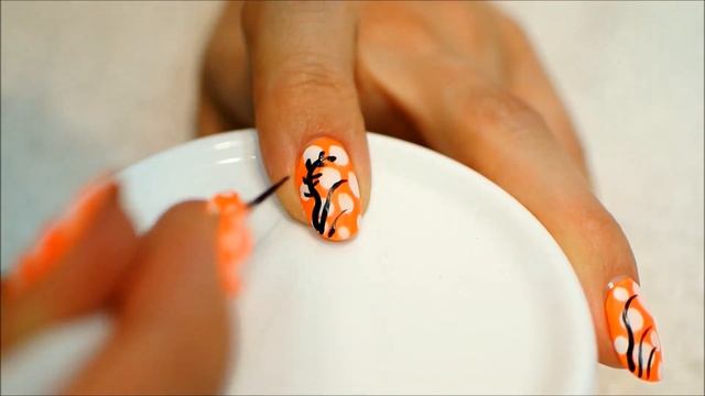 Nail Art. Neon Nails! Black Branches! смотреть онлайн
