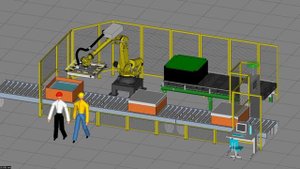 Fanuc Roboguide V9, fully animated linetracking simulation