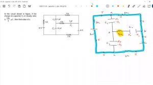 29) Find steady state charge across all capacitors in a multiloop RC circuit