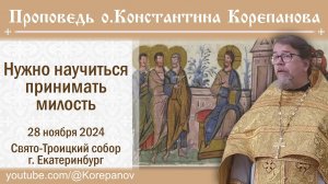 Нужно научиться принимать милость. Проповедь о. Константина Корепанова (28.11.2024)