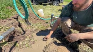 Абиссинская скважина на воду в Рязанской области. 13,5 метра. 2,1 м³/час