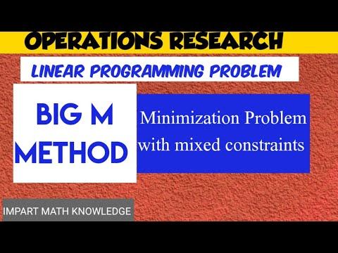 Big M method LPP//Operations Research //Lec#16//simplex Method//MBA//BBA//MCA//BCom