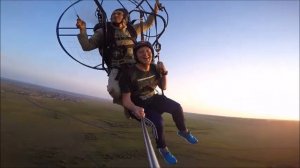 Тандемный полет на мотопараплане летом в Хомутово