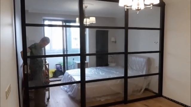 Раздвижная межкомнатная перегородка в стиле loft смотреть онлайн