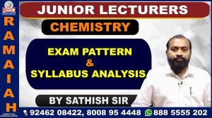 JUNIOR LECTURERS CHEMISTRY EXAM PATTERN & SYLLABUS ANALYSIS || BY SATHISH SIR | RCCC