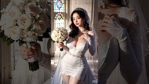 [4k] AI Art - [Fantasy Wedding Dress Look] Princess Wedding Dress Rehearsal! - Ai Lookbook