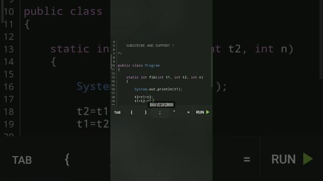 Fibonacci with Recursion in JAVA #java #fibonacci #recursion