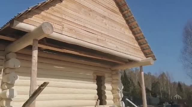 2023 ноябрь - сруб 6х6 в диком стиле, в чашу, с террасой 2 метра, двускатная мансарда смотреть онлайн