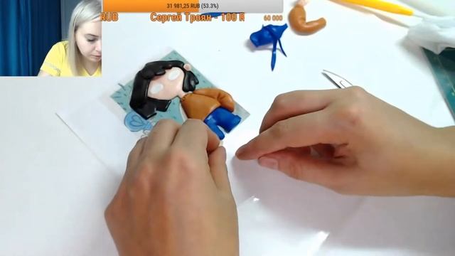 Оформление кружки девочка из полимерной глины_Design of the girl 's mug made of polymer clay