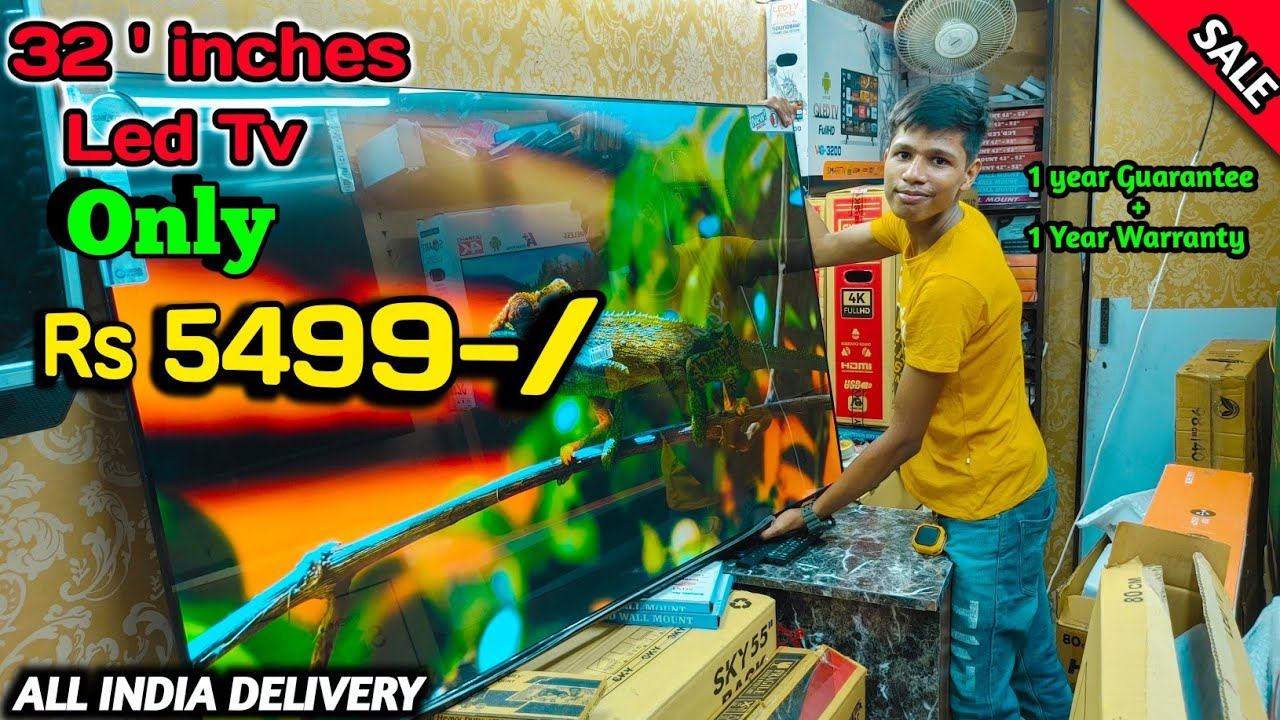 32 inches Led Tv Only Rs 5499-/🔥 cheapest led tv market in delhi /led tv wholesale market in delhi/ смотреть онлайн