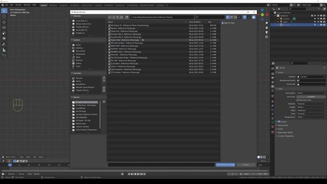 Reference Plane Setup for 3D Modeling in Blender