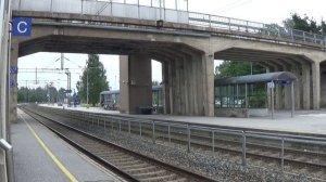 Finnish Dv12 locomotive with A17 testing car + Siemens Vectron in Karis !!