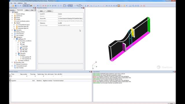 FSI Tutorial _Two valves__ FlowVision 3.11.01 - Abaqus 2019 with using Co-simulation Engine