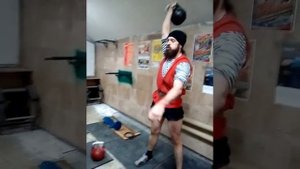 Рывок гири - 40 кг. 60 раз. Сергей Долина. Гиревой спорт.
