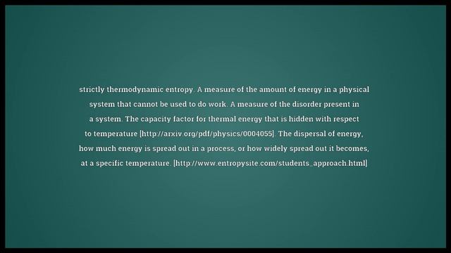 Entropy Meaning