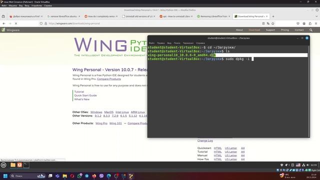 Installing Wing Personal.deb using dpkg