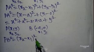 9#Locus #Equation of locus of P such that PA² + PB² = 2C² where A (a,0), B (-a,0).