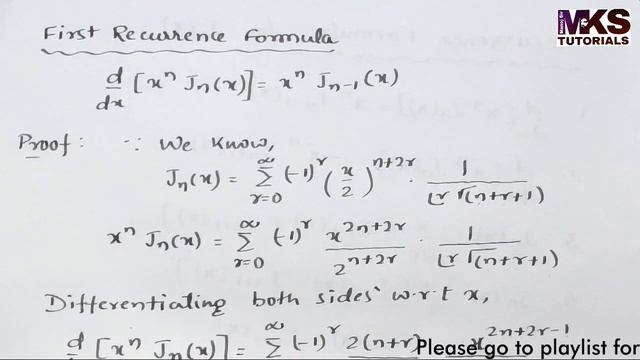 12. Recurrence Formulae#1 and #2 | Bessel Function | Complete Concept