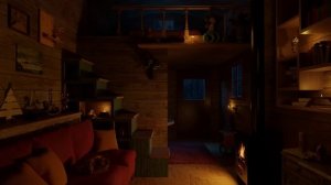 Засыпайте за 5 минут в уютнейшем зимнем домике с расслабляющими звуками камина и метели