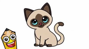 КАК ЛЕГКО НАРИСОВАТЬ СИАМСКОГО КОТА