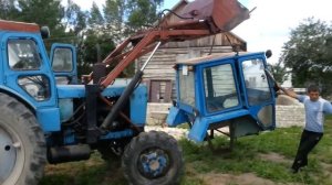 Снимаем КПП и Кабину ЮМЗ-6 куном на ремонт.