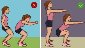Правильное выполнения упражнения: Приседания