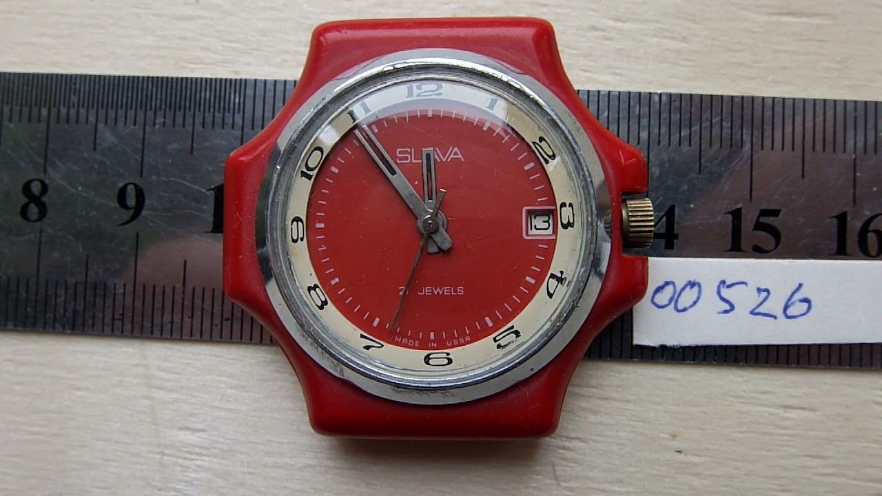 Часы наручные Слава, пластиковый корпус, без календарь, 21 камень. Лот 00526 смотреть онлайн